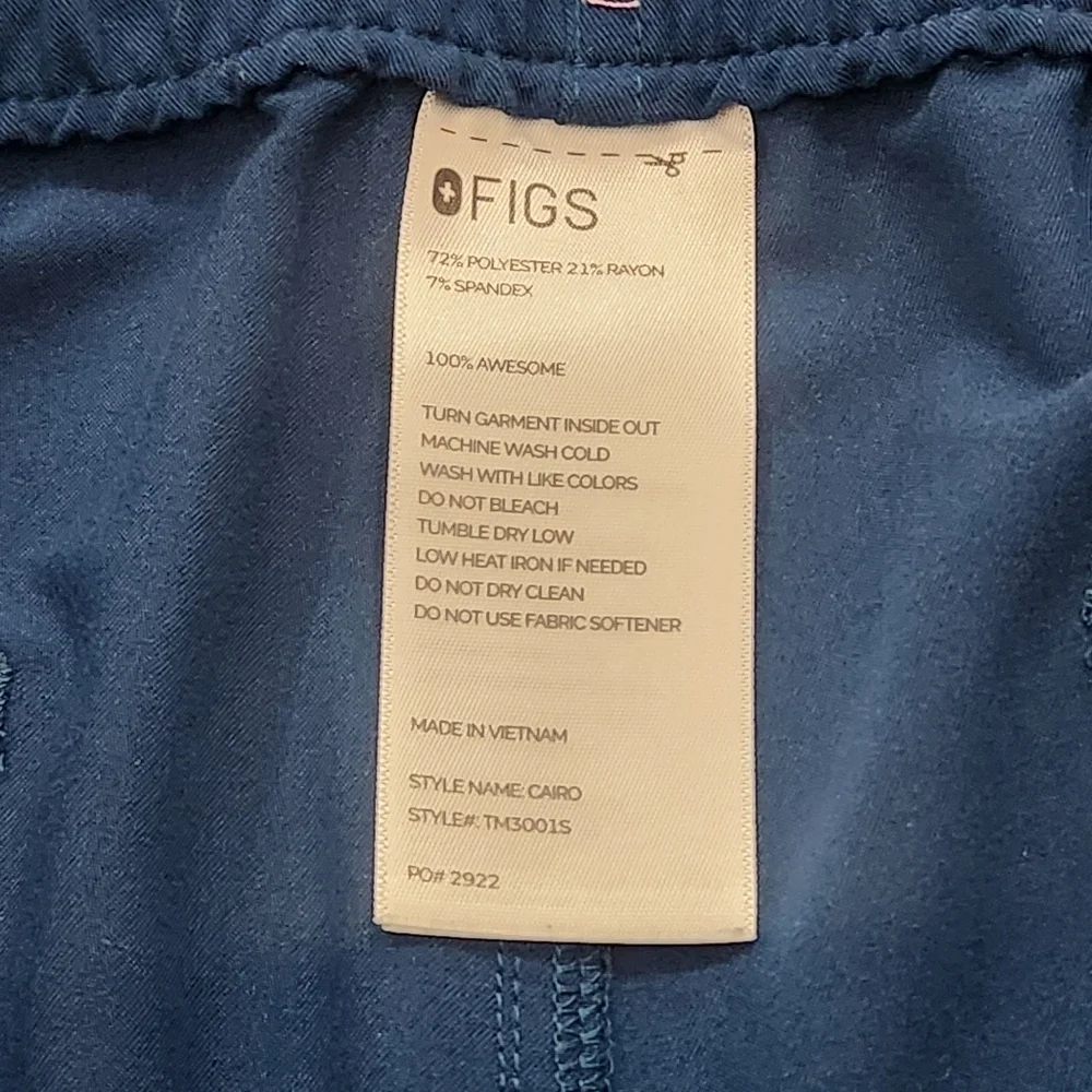 FIGS Men Scrub Cairo Cargo Pants Dark Teal Sz M/S Technical Collection TM3001S